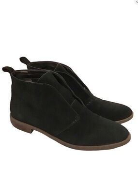 Franco Sarto 11 Men’s Suede Leather Ankle Boots Black Slip On Shoes